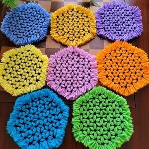 Coasters Featuring Flowers in 8 Colors of Spring and Summer Set of 8